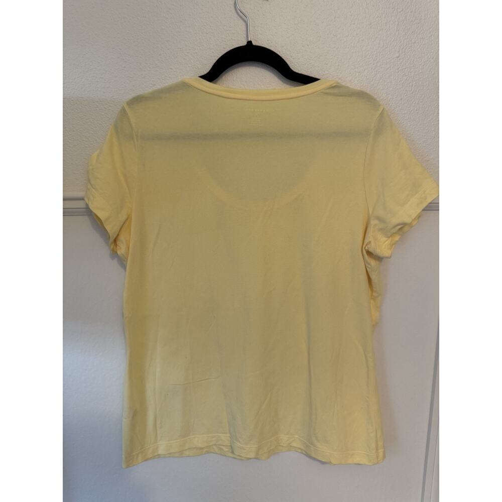 Lands’ End Women’s L Yellow Tee Cotton Blend Shirt - Picture 3 of 7